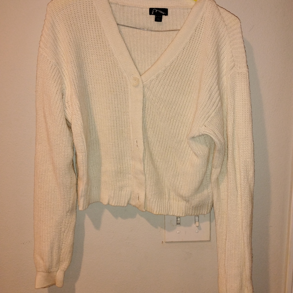 Art Class Women's Cream Button-Up Cardigan